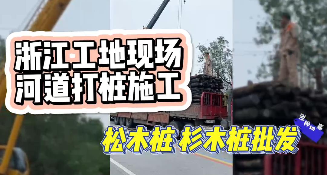 木樁廠家承接松木樁、杉木樁工地施工與批發(fā)視頻